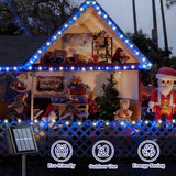 QITONG 2 Pack Blue and White Solar Christmas Lights, Each 66ft 200 LED Solar String Lights Outdoor Waterproof, 8 | Lumora