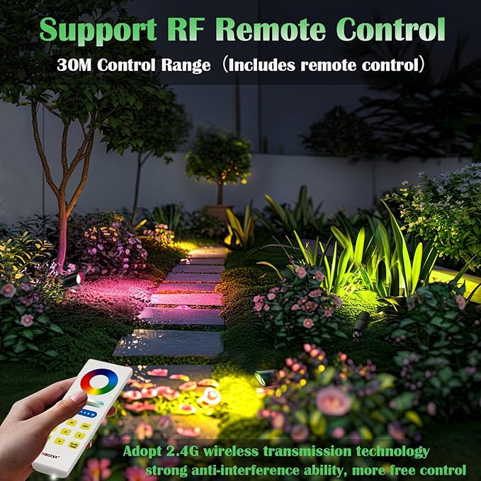 RGB Low Voltage Landscape Lighting, Smart Landscape Spot Lights Outdoor, 12 Volt Color Changing Landscape Lights | Lumora