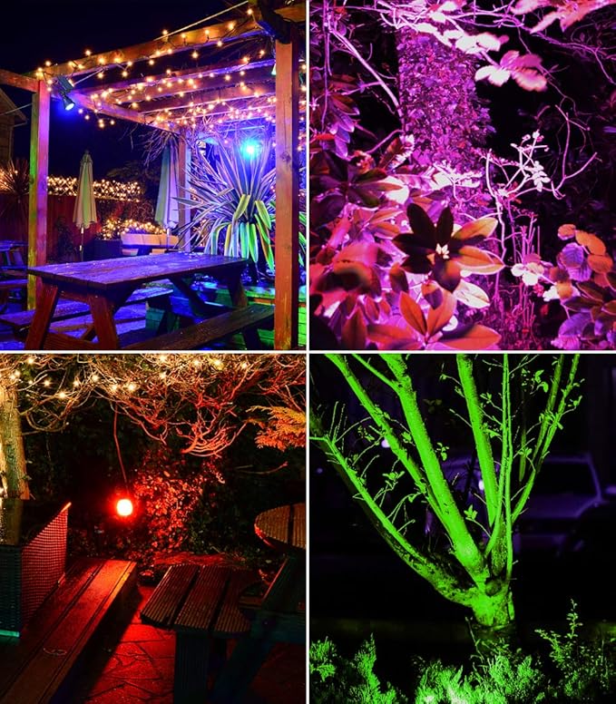 Solar Spot Lights Outdoor, 9 Color Modes, 18 LED Spotlight, 600LM Landscape Lights, Solar Powered for Garden, Yard | Lumora