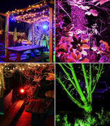 Solar Spot Lights Outdoor, 9 Color Modes, 18 LED Spotlight, 600LM Landscape Lights, Solar Powered for Garden, Yard | Lumora