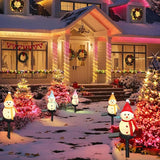 Solar Christmas Pathway Light，Set of 4 Solar Snowman Lights Waterproof Outdoor Christmas Decorations for Xmas | Lumora