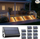 12 Pack Solar Powered Stair Lights Outdoor Waterproof Warm White Lamp for Deck Step Safety Outside Decorative LED | Lumora
