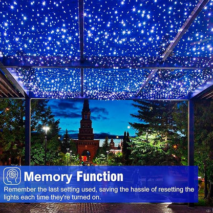 100FT 300 LED Christmas Lights Outdoor, Blue Christmas Tree Lights with 8 Modes Waterproof, Plug in Green Wire String Twinkle Light for Indoor Xmas House Patio Yard Holiday Decorations