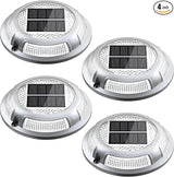 Solar Driveway Lights, 4 Pack Heavy Duty Driveway Lights Solar Powered 2 Color Mode (Cool/Warm White) IP68 | Lumora