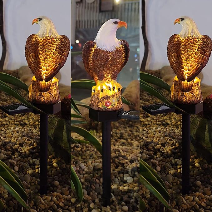 17in Solar Eagle Light, Resin Eagle Figurine Stake Light Garden Camping Eagle LED Light Outdoor Waterproof | Lumora