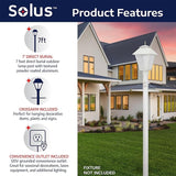 Solus 7-Foot Direct Burial Lamp Post – Outdoor Aluminum Light Pole with Decorative Cross Arm & 120V Outlet – Fits | Lumora