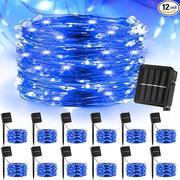 12 Pcs Solar String Lights Solar Mini Teeny Tiny Fairy Firefly Twinkle Light Waterproof 16ft 50 LEDs Garden String | Lumora