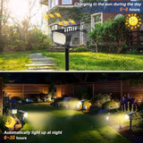Solar Spot Lights Outdoor Waterproof IP65, 12 Pack Landscape Spotlights with 46 LEDs, 3 Modes Auto On/Off Solar | Lumora