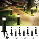 8 Pack Aluminum Low Voltage Landscape Pathway Lights Wired, Outdoor Modern 12V LED Bollard Lights for Driveway | Lumora