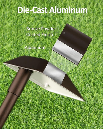 Landscape Path Lights Low Voltage, 12V Wired Outdoor Landscape Pathway Lighting for Outside Yard Walkway Driveway with Replaceable 5W 3000K Warm White LED G4 Bulb, Aluminum, Bronze, 2PK