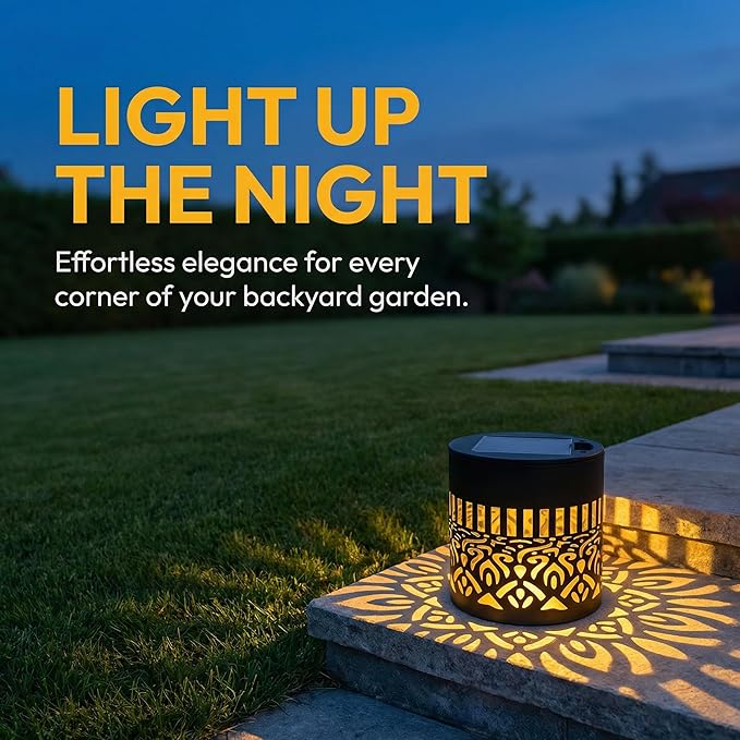 Solars Mandala Fence Lights Outdoors, Waterproof Decorative Mandala Solars Lights, Metal Solars Powered Deck Steps Walls Lights for Garden Yard Fence Patio Pathway (Sunflower*4PCS)