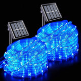 JMEXSUSS 2 * 200 LED Blue Solar Rope Lights, 66ft IP 65 Waterproof Solar String Light Outdoor, 8 Modes Christmas | Lumora