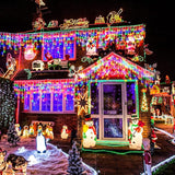132 ft Christmas Lights -1280 LED Icicle Lights Outdoor with 240 Drops Hanging String Lights, 8 Modes Plug in | Lumora