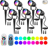Christmas Landscape Lights 12W RGBW Outdoor Spot Lights for Yard, Low Voltage LED Landscape Spotlight with Remote | Lumora