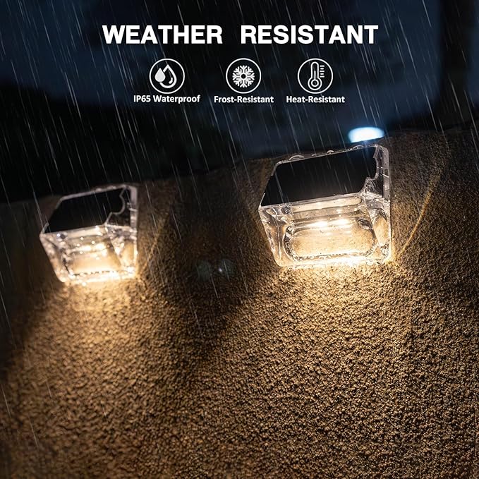Solar Outdoor Lights, 12 Pack Solar Fence Lights, Deck Lights Waterproof Solar Powered Outside Lighting for Step | Lumora