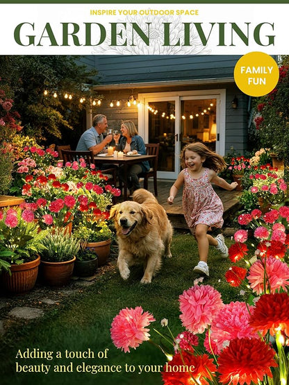 GIGALUMI Solar Lights Outdoor for Garden Decor, 6 Pack Solar Flower Lights Waterproof, 2 Lighting Modes 36 Flowers for Pathway,Yard, Patio Decoration, Gardening Gifts for Women (Multi-Colored)