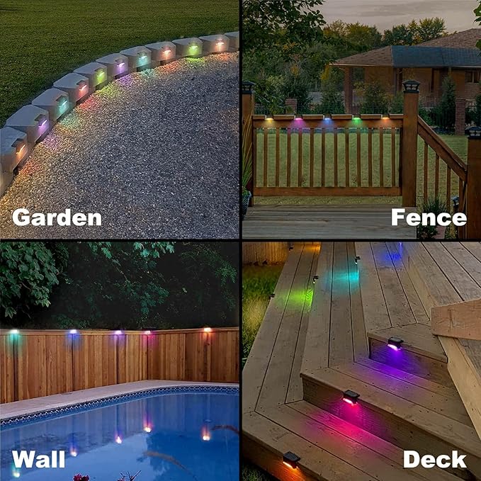 pearlstar 24 Pack Waterproof Led Solar Step Lights,Color Changing Light up Swimming Pool Accessories Night | Lumora