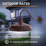 17in. Architectural Bronze Outdoor Gooseneck Barn Light Fixture With 22in. Long Extension Arm - Wall Sconce | Lumora