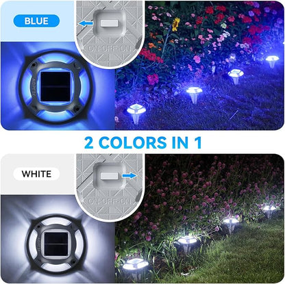AGPTEK Solar Driveway Lights 24 Pack, 2 Colors in 1 Outdoor Solar Deck Dock Marine Waterproof LED Driveway Marker Security Lights for Outside Pathway,Boat Dock,Step,Walkway,Path,Garden