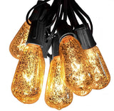 Hometown Evolution, Inc. Gold Outdoor Patio String Lights (50 Foot, ST40 Mercury Bulbs - Black Wire) | Lumora