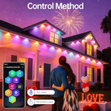 Permanent Outdoor Lights 350ft RGB+IC Outdoor String Lights App Control IP67 Waterproof,120 Scene Modes Decorations | Lumora
