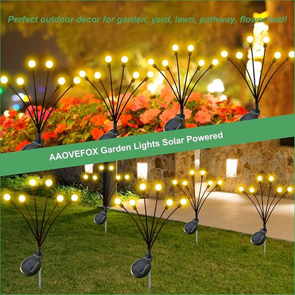 Solar Garden Lights, 2 Pack Solar Lights for Outside, Solar Lights Outdoor Waterproof, Solar Swaying Lights in Wind, Firefly Lights for Garden, Landscape, Pathway, Yard, Patio, Outdoor Decorations