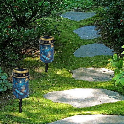 Butterfly Cemetery Solar Light LED Waterproof Solar Lights Guardian Solar Light for Grave Solar Walkway Lights Decorative Landscape Path Light Portable Solar Lights Book Light