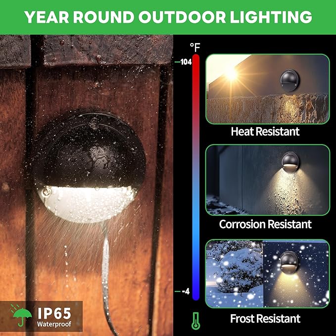 Low Voltage Landscape Deck Lights - 12V LED Outdoor Step Lights, Adjustable Warm White & Cool White, Waterproof | Lumora