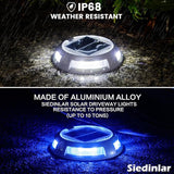 SIEDiNLAR Solar Driveway Lights Outdoor 16 LEDs 9 Modes, Dock Markers Deck Lights Waterproof Warning for Driveway | Lumora
