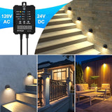 Low Voltage LED Deck Lights kit with Transformer Timer and Photocell Sensor, IP67 Waterproof Fence Lights, Warm | Lumora