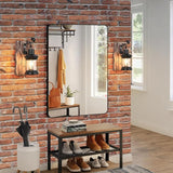 Rustic Wall Light Fixtures Vintage Wall Sconces Sets of 2 Farmhouse Antique Wooden Lamp with Clear Glass Indoor | Lumora