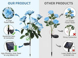 Solar Garden Rose Lights by FANCYPOP, 2 Pack Most Realistic 12 LED Flower Stake Lights, IP65 - Outdoor Path Light | Lumora