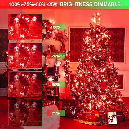 JMEXSUSS 100 LED Red & Green Christmas Lights Plug in, Christmas String Lights Indoor, 33ft Connectable Color Changing Light Outdoor for Party Decor