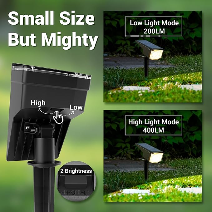 Illuminate Your Outdoor Space Solar Spot Lights - IP65 Waterproof with 2 Lighting Modes and Compact Design - Ideal | Lumora