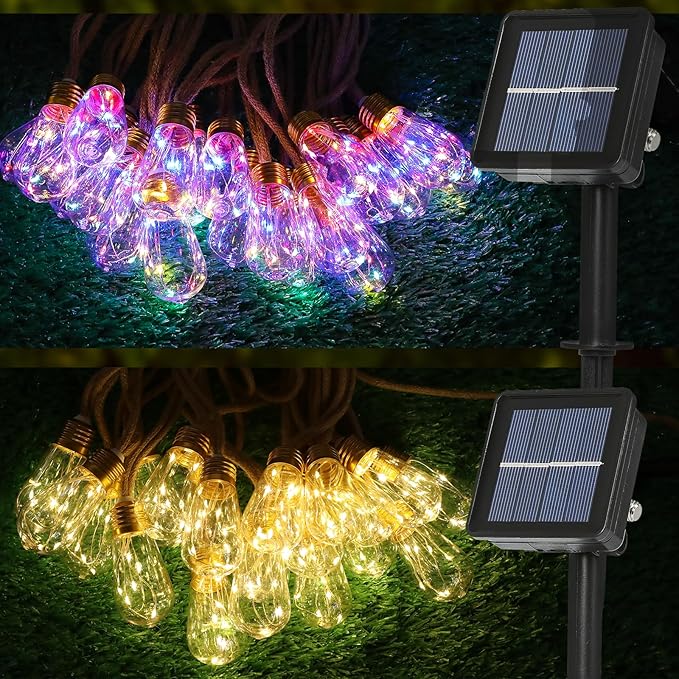 Outdoor Solar String Lights Multicolor&Warm White