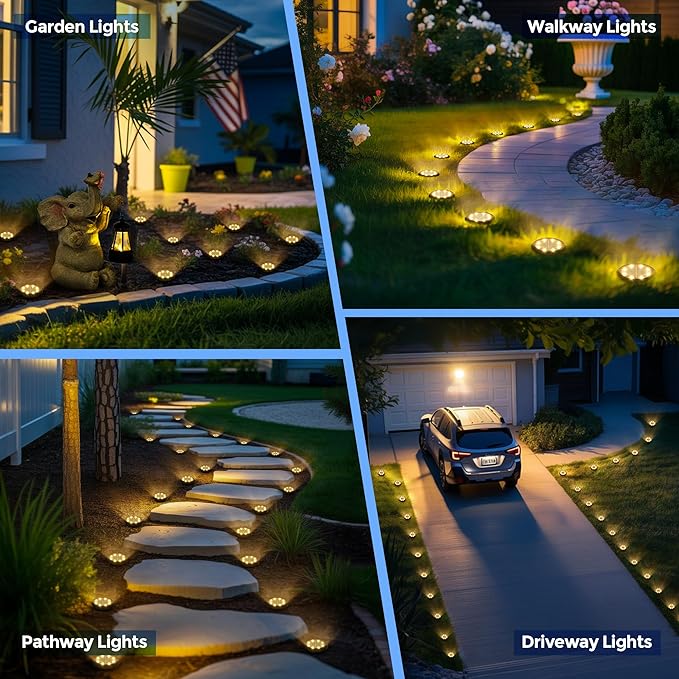 SOLPEX Mini Solar Ground Lights, 20 Pack Solar Lights Outdoor Waterproof, Landscape Lighting for Garden Pathway | Lumora