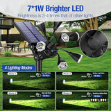 Solar Spot Lights Outdoor 1000LM, IP68 Waterproof Solar Lights Outdoor with 7x360° Adjustable Metal Hose, 4 | Lumora