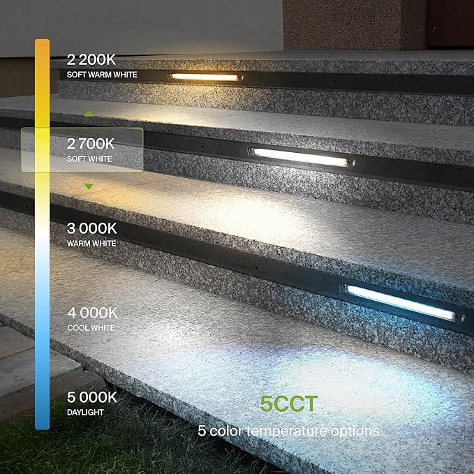 ASD LED 12 Inch Retaining Wall Light Fixture, Hardscape Paver Lighting | 5CCT, Low Voltage, Swivel, Waterproof, ETL Listed | 5W 330LM 2200K-5000K 12V | Landscape Step Illumination | Bronze, 2 Pack