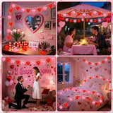 8.5Ft Red & Pink Heart String Lights, Valentine's Day Decorations Light with 10 LED Red - Decorative Outdoor Light | Lumora