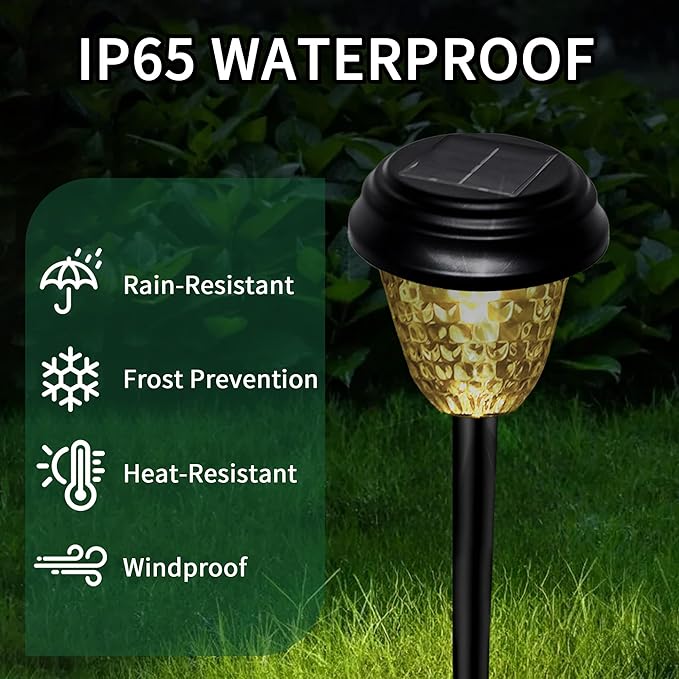 Solar Garden Lights Outdoor, 8 Pack Color Changing LED Pathway Lights Waterproof Solar Powered Landscape Lighting for Yard Patio Walkway Lawn
