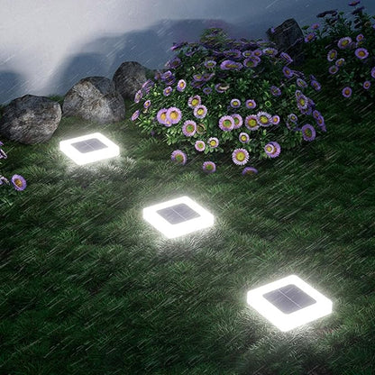 Pathway Lights Solar Powered Square Flat Solar Lights Outdoor Waterproof Solar Stair Light In Ground Landscape Lighting for Garden Lawn Patio Yard Walkway Night Lamp (White Light)