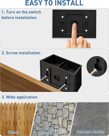 CORESLUX Solar Fence Lights Outdoor, Up and Down Outdoor Wall Lights, IP65 Waterproof Solar Fence Lights, Warm Outdoor Solar Lights for Backyard/Railing/Wall/Step/Patio, 2PCS