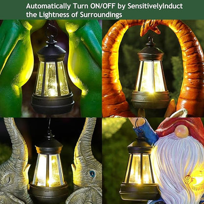 Solar Outdoor LED Hanging Lantern Light Garden Accessories Waterproof Rplacement Solar Light Parts Decor Lamp for Outdoor Statues DIY Fairy Garden Patio Lawn Yard Pathway Porch(Lantern)