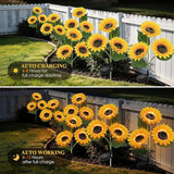Solar Sunflower Lights Outdoor, 2 Pack Waterproof Artificial Flowers for Grave Decorations - Solar Powered Grave | Lumora