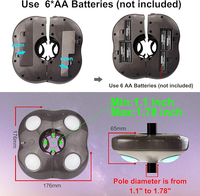 Umbrella Light Battery Operated, 16 RGB Color Changing Patio Umbrella Lights with Remote, Outside Under Umbrella | Lumora