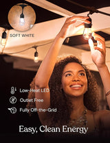Brightech Ambience Pro – Solar Power Remote Control Outdoor String Lights with Edison Bulbs – Shatterproof | Lumora