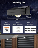 Solar Fence Lights Outdoor Waterproof 12 Pack,Solar Deck Lights with Warm & Cool White + RGB Modes | Lumora