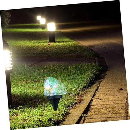 Yardwe LED Solar Garden Lights Decorative Pebble Shape Pathway Lights for Outdoor Walkways Automatic Sensor for Energy Saving for Lawn and Landscape Decor