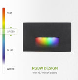ASD LED Recessed Step Light Fixture, Outdoor & Indoor Tread Lighting | RGBW, Smart, Waterproof, ETL Listed | 3W | Lumora