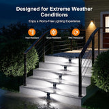 6 Pack Solar Powered Step Lights Outdoor Waterproof LED for Outside Deck Stair Safety Decorative Lamp for Porch | Lumora